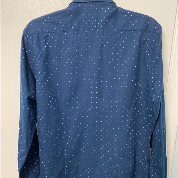 Zara Polka Dot Blue Shirt in Size L - Picture 5 of 5
